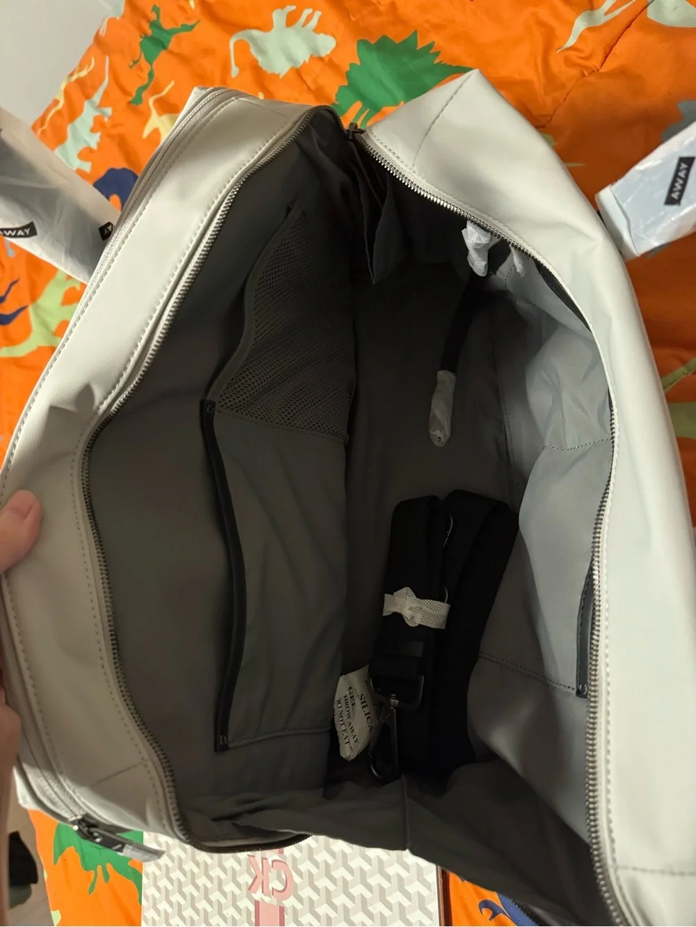 NWT Away The Everywhere Bag Cloud Gray Laptop Travel Tote Weekender